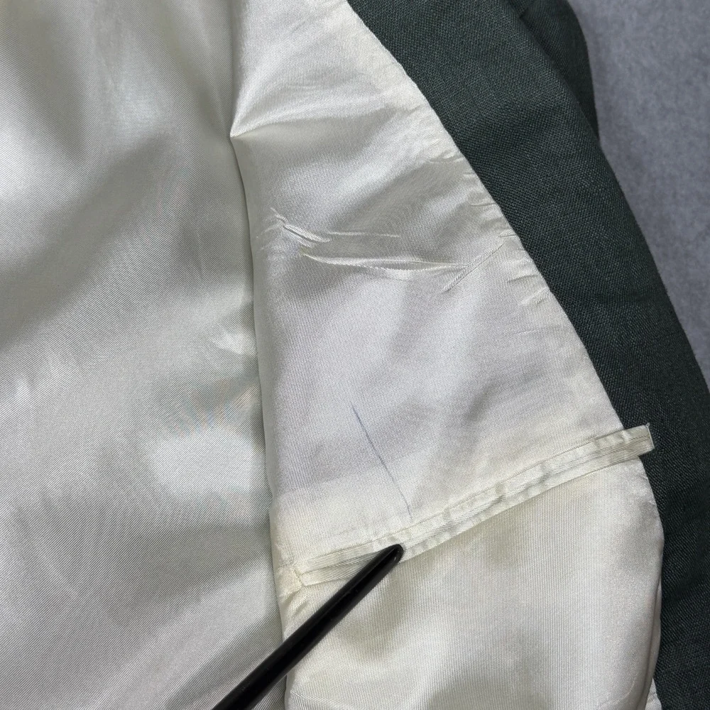 Vintage Givenchy Monsieur Sport Coat Nubby Summer Linen Men's 48 L Solid Green